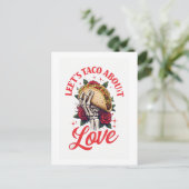 Lets Taco Over Liefde Skelet Hand en Rozen Briefkaart (Staand voorkant)