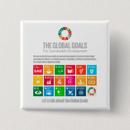 Let's Talk Sustainability Goals Motivational Gifts Vierkante Button 5,1 Cm