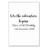 lets the adventure begins 20th birthday add name d kaart (Achterkant)