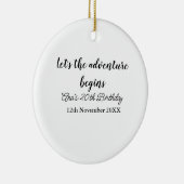 lets the adventure begins 20th birthday add name d keramisch ornament (Rechts)