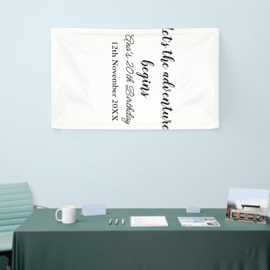 lets the adventure begins 20th birthday add name d spandoek (Beurs)