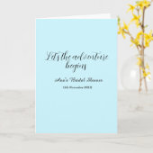 lets the adventure begins bridal shower add name d kaart (Gele Bloem)
