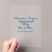 lets the adventure begins engagement party name da acryl uitnodigingen (Insitu (Draagbaar))
