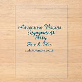 lets the adventure begins engagement party name da acryl uitnodigingen