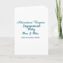lets the adventure begins engagement party name da kaart