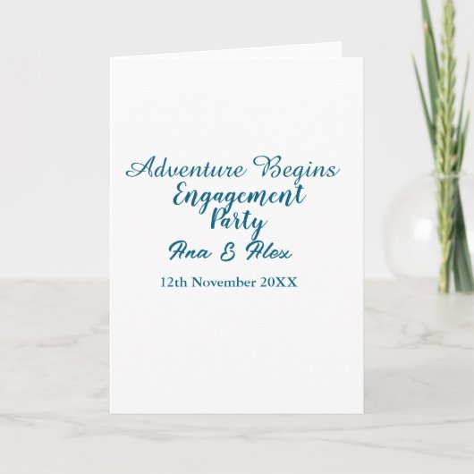 lets the adventure begins engagement party name da kaart (Voorkant)
