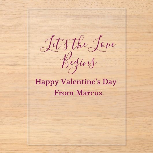 lets the fun begins happy new year name year simpl acryl uitnodigingen (Voorkant)