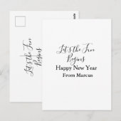lets the fun begins happy new year name year simpl briefkaart (Voorkant / Achterkant)
