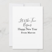 lets the fun begins happy new year name year simpl feestdagenkaart (Voorkant)