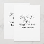 lets the fun begins happy new year name year simpl feestdagenkaart (Voorkant / Achterkant)