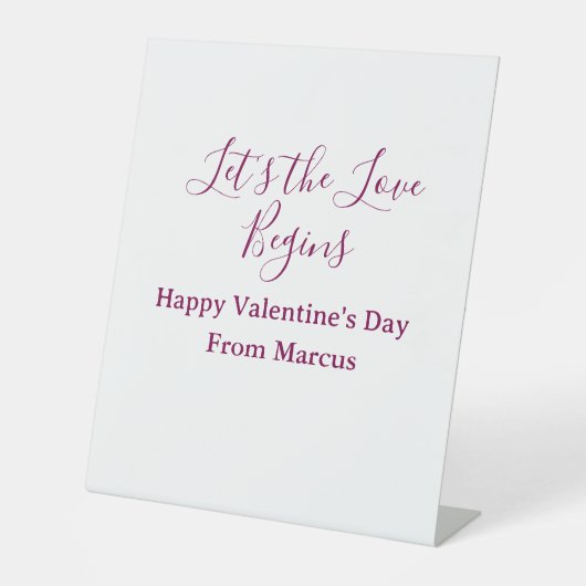 lets the fun begins happy new year name year simpl reclamebord met voetstuk (Voorkant)