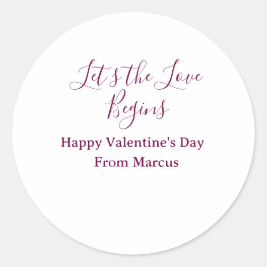 lets the fun begins happy new year name year simpl ronde sticker (Voorkant)