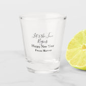 lets the fun begins happy new year name year simpl shot glas (Voorkant)