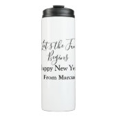 lets the fun begins happy new year name year simpl thermosbeker (Voorkant)