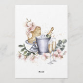 Let's Toast Engagement Party Watercolor Floral Kaart (Achterkant)
