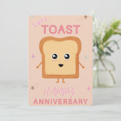 Lets Toast neutral Happy Anniversary greeting card Aankondiging (Staand voorkant)