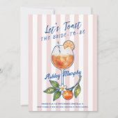 Let's Toast Oranje Spritz Bruiloftsfeest Kaart (Voorkant)