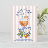 Let's Toast Oranje Spritz Bruiloftsfeest Kaart (Staand voorkant)
