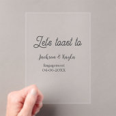 Let's toast to engagement party name date elegant  acryl uitnodigingen (Insitu (Draagbaar))