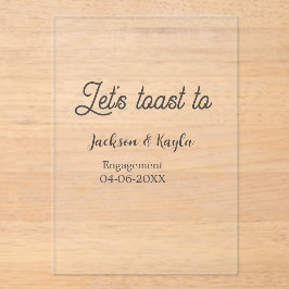 Let's toast to engagement party name date elegant  acryl uitnodigingen
