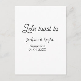 Let's toast to engagement party name date elegant  briefkaart