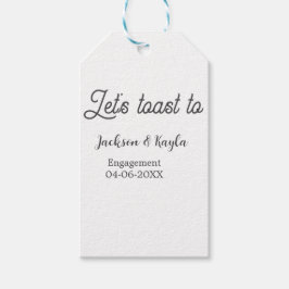 Let's toast to engagement party name date elegant  cadeaulabel