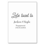 Let's toast to engagement party name date elegant kaart (Achterkant)