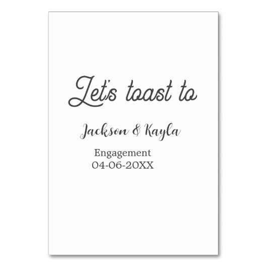 Let's toast to engagement party name date elegant kaart (Voorkant)