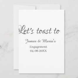Let's toast to engagement party name date elegant  kaart