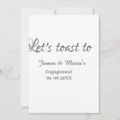 Let's toast to engagement party name date elegant  kaart (Achterkant)