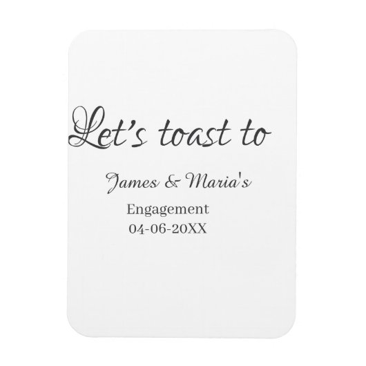 Let's toast to engagement party name date elegant magneet (Verticaal)