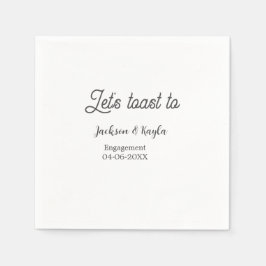 Let's toast to engagement party name date elegant  servet