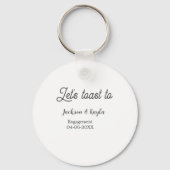 Let's toast to engagement party name date elegant  sleutelhanger (Achterkant)