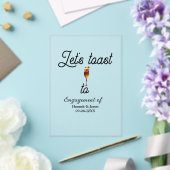 Let's toast to engagement party name date glass acryl uitnodigingen (Insitu (Huwelijk))