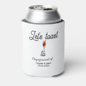 Let's toast to engagement party name date glass blikjeskoeler (Blikje Achterkant)