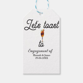 Let's toast to engagement party name date glass cadeaulabel