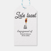 Let's toast to engagement party name date glass cadeaulabel (Achterkant)
