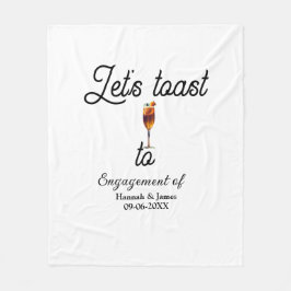 Let's toast to engagement party name date glass fleece deken