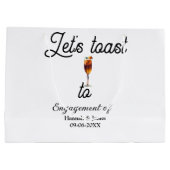 Let's toast to engagement party name date glass groot cadeauzakje (Achterkant)