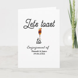 Let's toast to engagement party name date glass kaart