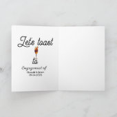 Let's toast to engagement party name date glass kaart (Binnen)