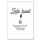 Let's toast to engagement party name date glass kaart (Achterkant)