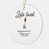 Let's toast to engagement party name date glass keramisch ornament (Links)