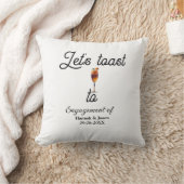 Let's toast to engagement party name date glass kussen (Deken)
