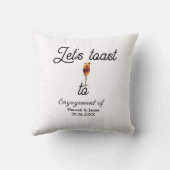 Let's toast to engagement party name date glass kussen (Achterkant)