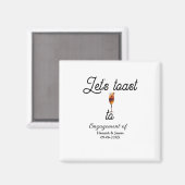 Let's toast to engagement party name date glass magneet (Voorkant / Achterkant)