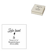 Let's toast to engagement party name date glass rubberstempel (Gestempeld)