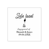 Let's toast to engagement party name date glass rubberstempel (Afrduk)