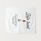 Let's toast to engagement party name date glass wandkleed (Voorkant (horizontaal))