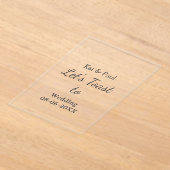 Let's toast to wedding add name date simple couple acryl uitnodigingen (Laagn)
